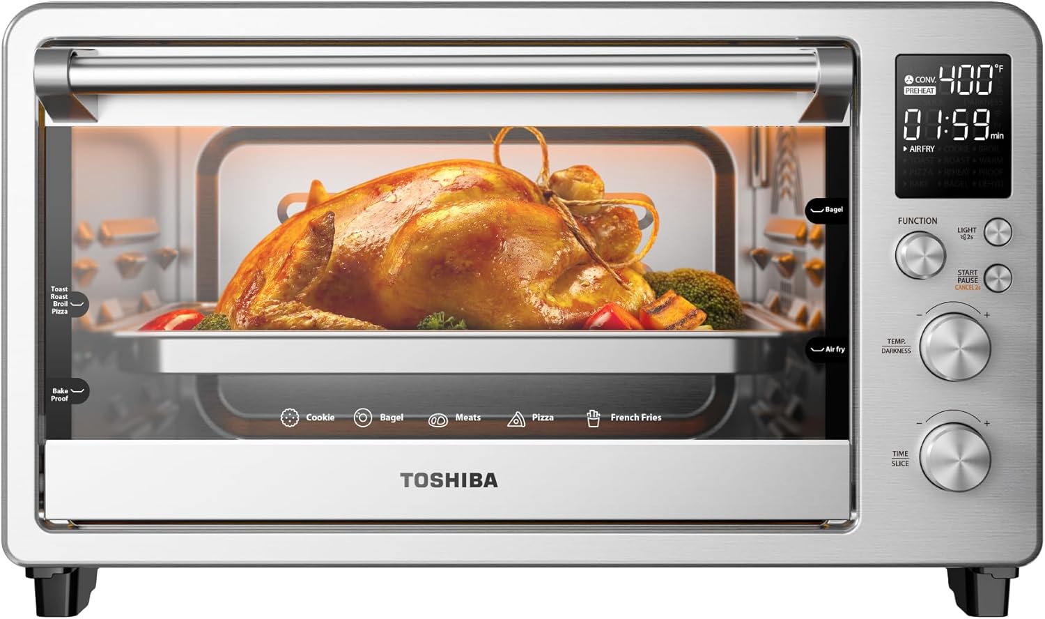 TOSHIBA ChefFry 12-in-1 Air Fryer Toaster Oven Combo, QT