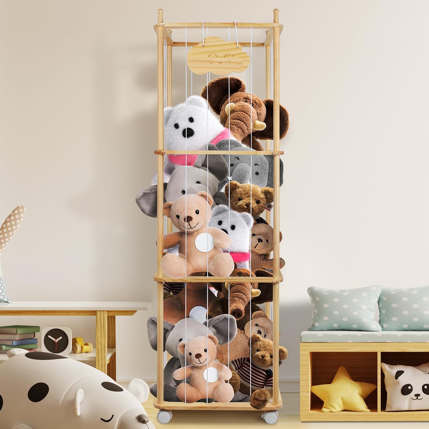 Playroom Stuffed Animal Storage Solutions Wooden Stuffed Animal